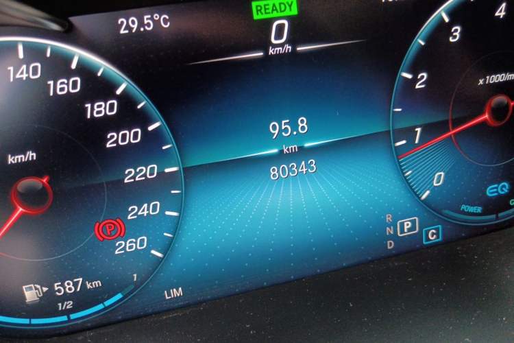 Used Mercedes-Benz C-Class 2021 C 260 L Odometer Close Up