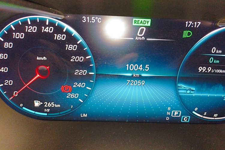 Used Mercedes-Benz C-Class 2021 C 260 L Sport Edition Star Collection Odometer Close Up