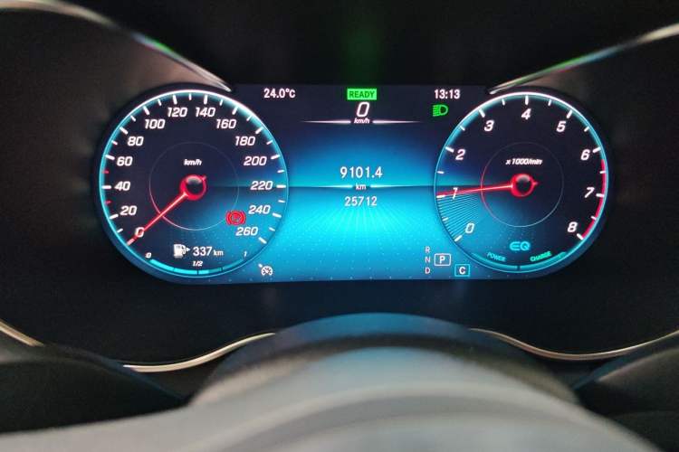 Used Mercedes-Benz C-Class 2021 C 260 Star Edition Odometer Close Up