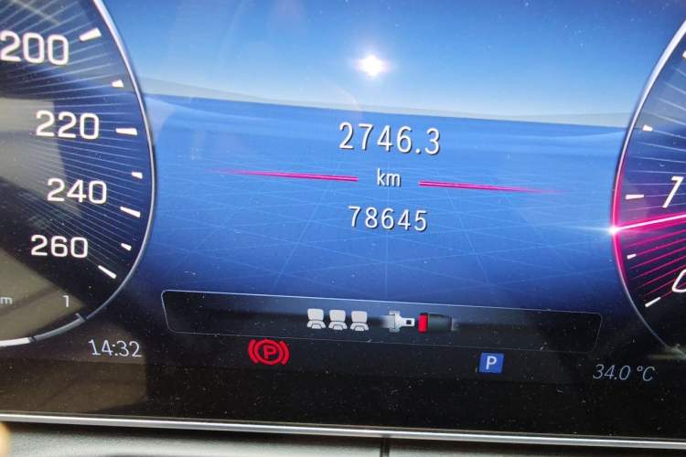 Used Mercedes-Benz C-Class 2022 C 260 L Odometer Close Up