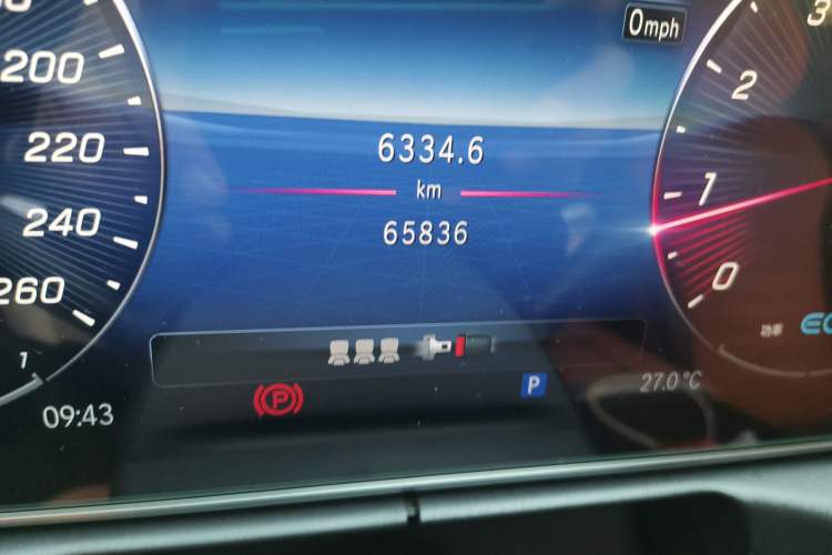 Used Mercedes-Benz C-Class 2022 C 260 L Odometer Close Up
