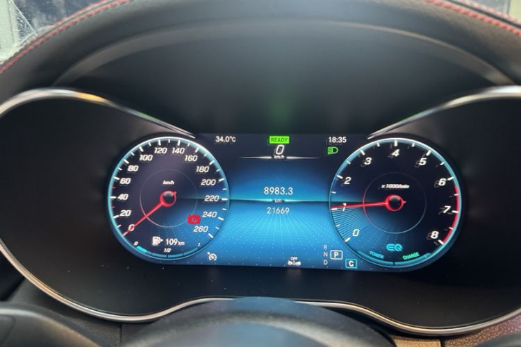 Used Mercedes-Benz C-Class 2023 C 260 Coupe Odometer Close Up