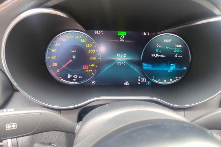 Used Mercedes-Benz C-Class 2023 C 260 Coupe Odometer Close Up