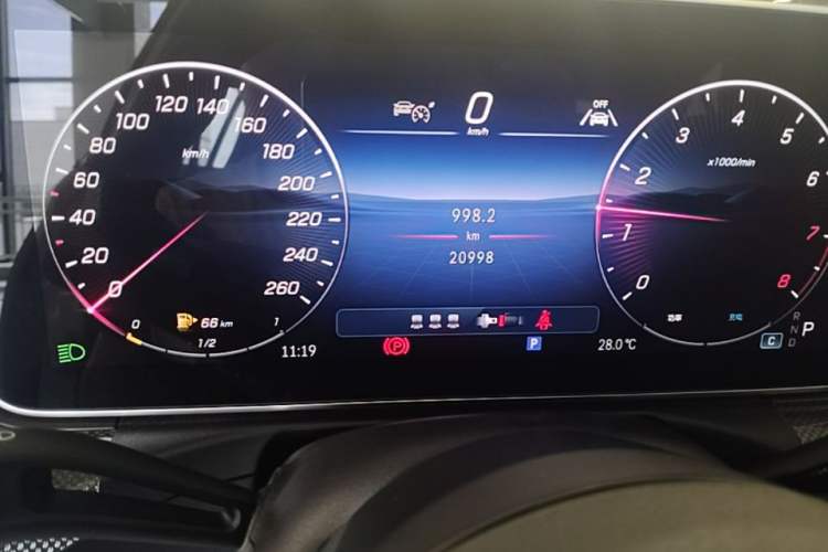 Used Mercedes-Benz C-Class 2025 C 260 L Obsidian Night Sport Edition Odometer Close Up