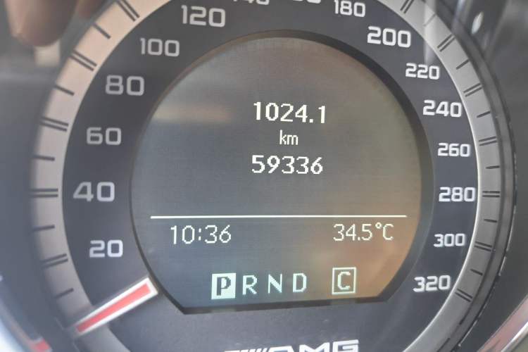 Used Mercedes-Benz C-Class AMG 2010 AMG C 63 High-Performance Edition Odometer Close Up