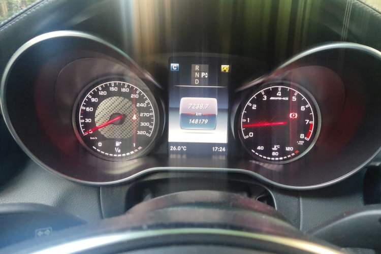 Used Mercedes-Benz C-Class AMG 2015 AMG C 63 Odometer Close Up