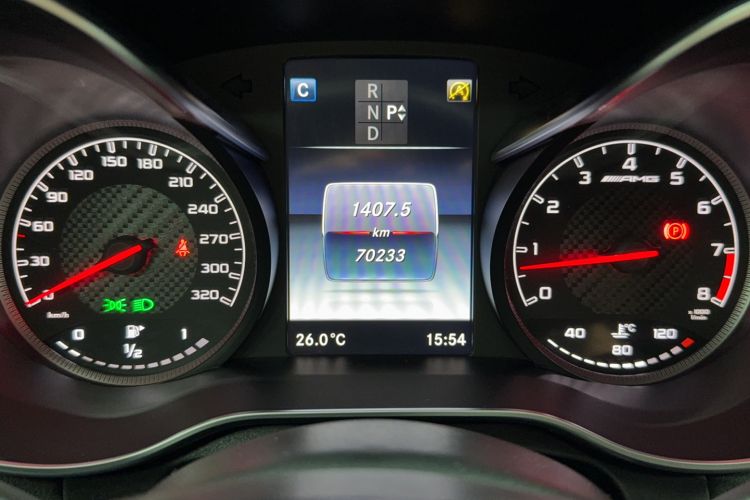 Used Mercedes-Benz C-Class AMG 2015 AMG C 63 Odometer Close Up