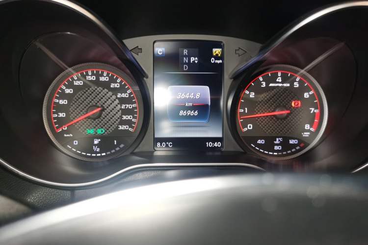 Used Mercedes-Benz C-Class AMG 2015 AMG C 63 S Odometer Close Up