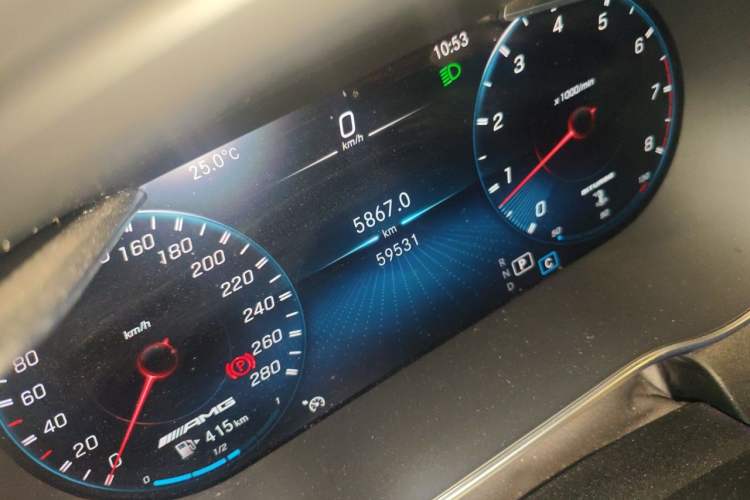 Used Mercedes-Benz C-Class AMG 2019 AMG C 43 4MATIC Coupe Odometer Close Up
