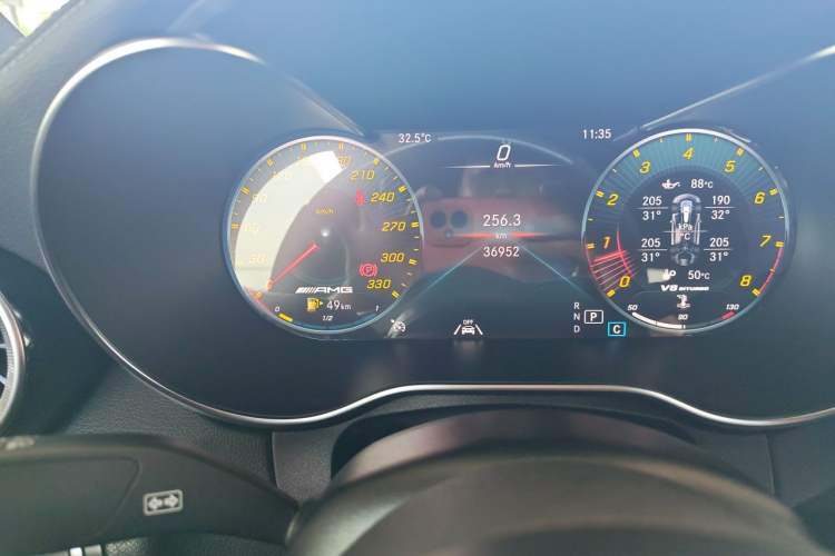 Used Mercedes-Benz C-Class AMG 2019 AMG C 63 Coupe Odometer Close Up