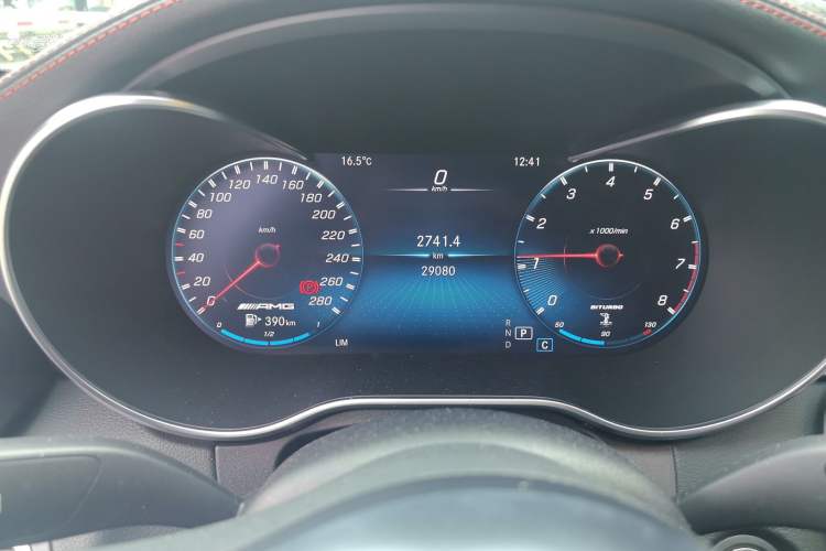 Used Mercedes-Benz C-Class AMG 2021 AMG C 43 4MATIC Odometer Close Up