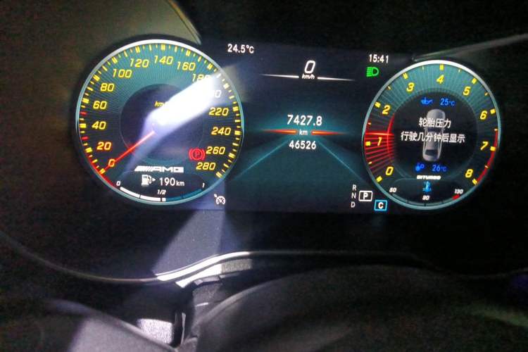 Used Mercedes-Benz C-Class AMG 2021 AMG C 43 4MATIC Odometer Close Up
