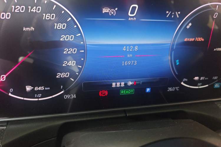 Used Mercedes-Benz C-Class New Energy 2024 Second Facelift C 350 eL Odometer Close Up