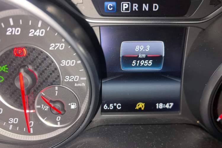 Used Mercedes-Benz CLA AMG 2017 AMG CLA 45 4MATIC Odometer Close Up