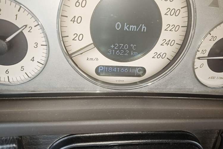 Used Mercedes-Benz CLK-Class 2006 CLK 280 Convertible Sports Car Odometer Close Up