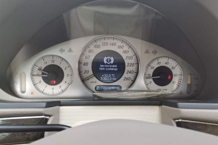 Used Mercedes-Benz E-Class  Odometer Close Up
