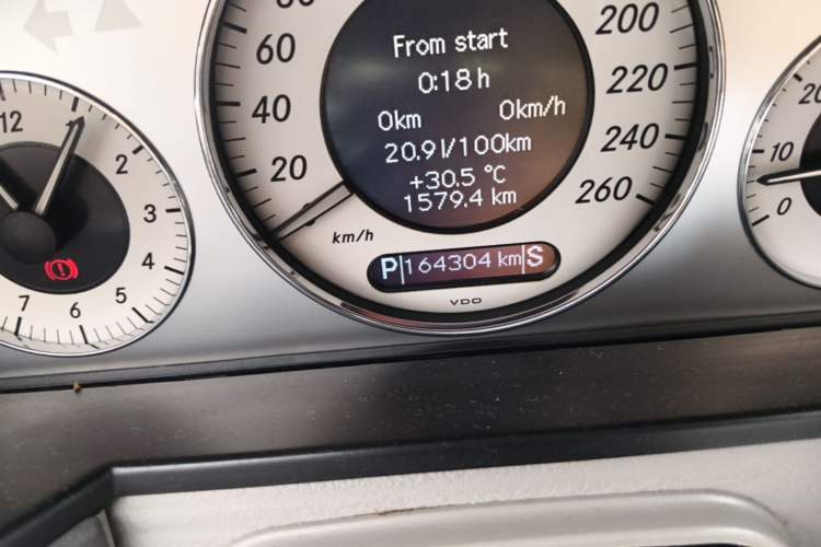 Used Mercedes-Benz E-Class 2008 E 230 Fashion Model Odometer Close Up
