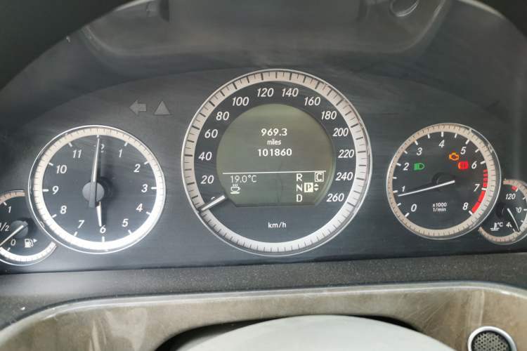 Used Mercedes-Benz E-Class  Odometer Close Up