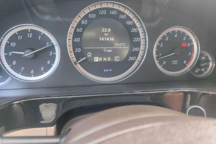 Used Mercedes-Benz E-Class 2010 E 200 CGI Elegant Model Odometer Close Up