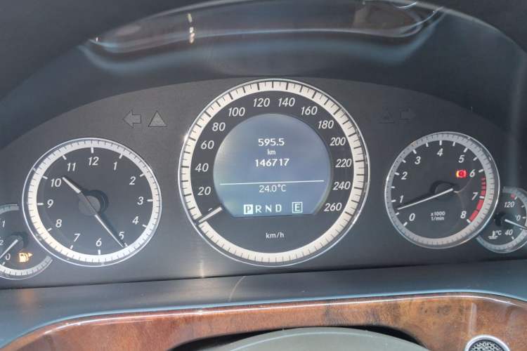 Used Mercedes-Benz E-Class 2011 E 200 L CGI Elegant Model Odometer Close Up