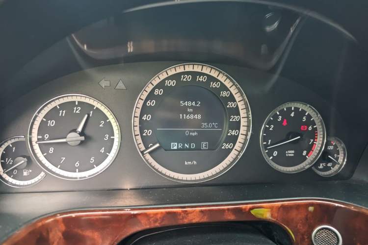 Used Mercedes-Benz E-Class 2011 E 200 L CGI Elegant Model Odometer Close Up