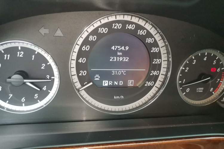 Used Mercedes-Benz E-Class 2011 E 200 L CGI Elegant Model Odometer Close Up