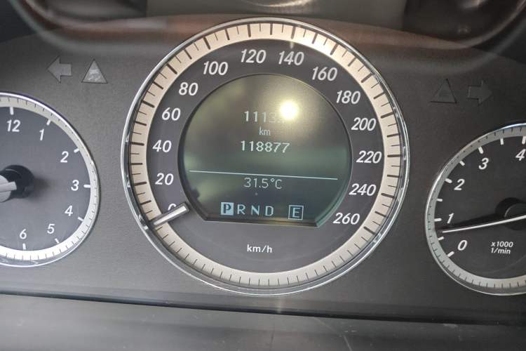 Used Mercedes-Benz E-Class 2011 E 200 L CGI Elegant Model Odometer Close Up