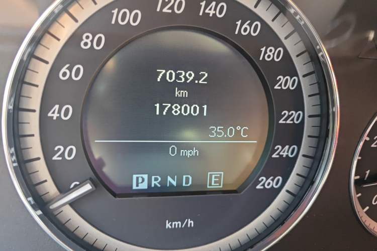 Used Mercedes-Benz E-Class 2011 E 200 L CGI Elegant Model Odometer Close Up