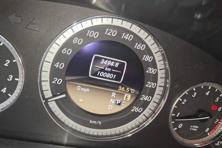 Used Mercedes-Benz E-Class 2011 E 200 L CGI Elegant Model Odometer Close Up