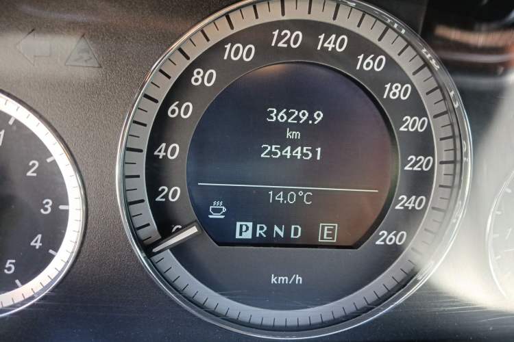Used Mercedes-Benz E-Class 2011 E 200 L CGI Elegant Model Odometer Close Up