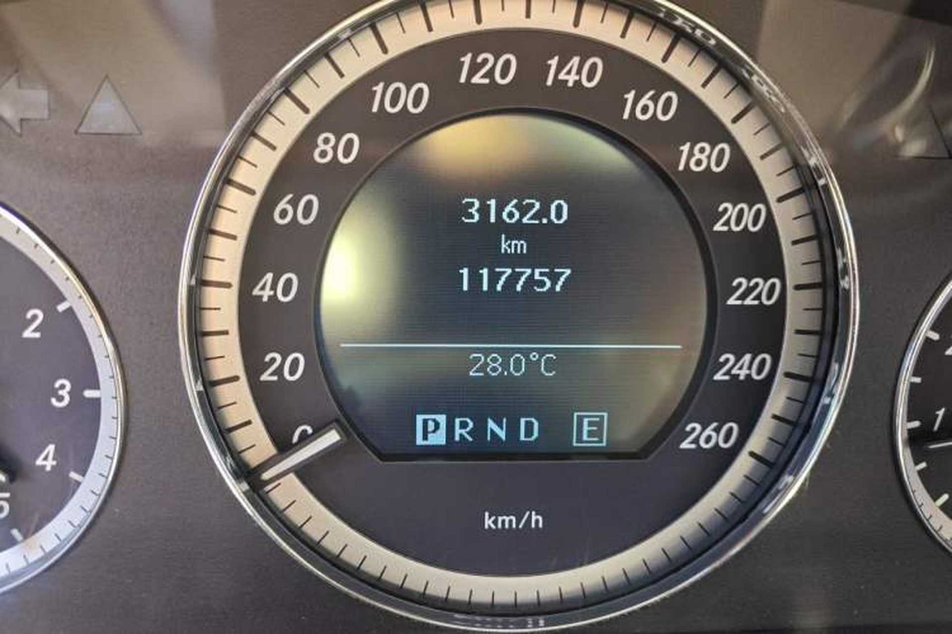 Used Mercedes-Benz E-Class 2011 E 200 L CGI Elegant Model Odometer Close Up