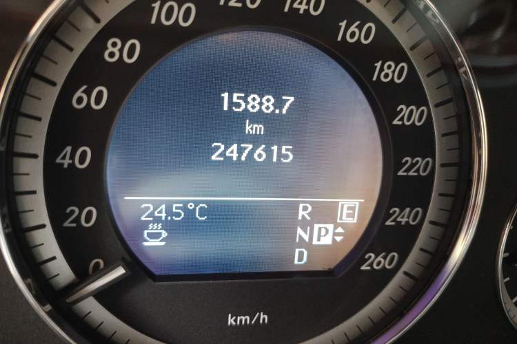 Used Mercedes-Benz E-Class 2011 E 300 L Elegant Model Odometer Close Up