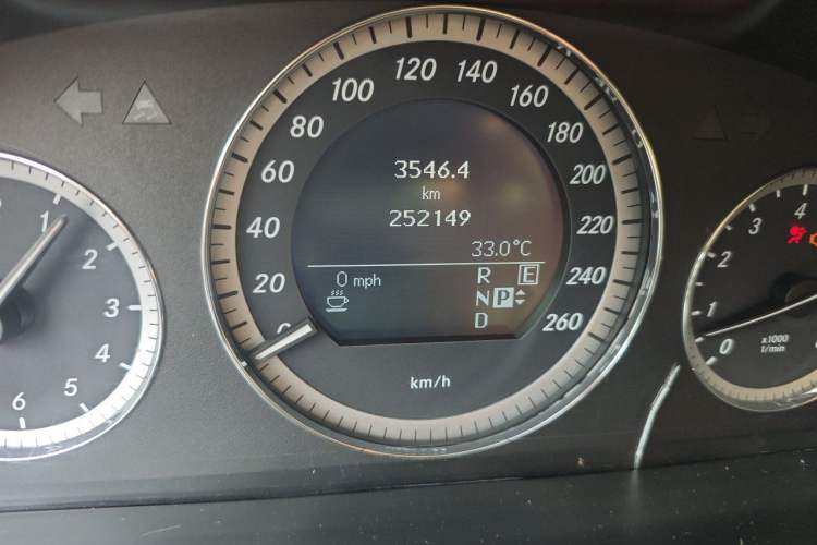 Used Mercedes-Benz E-Class 2011 E 300 L Elegant Model Odometer Close Up