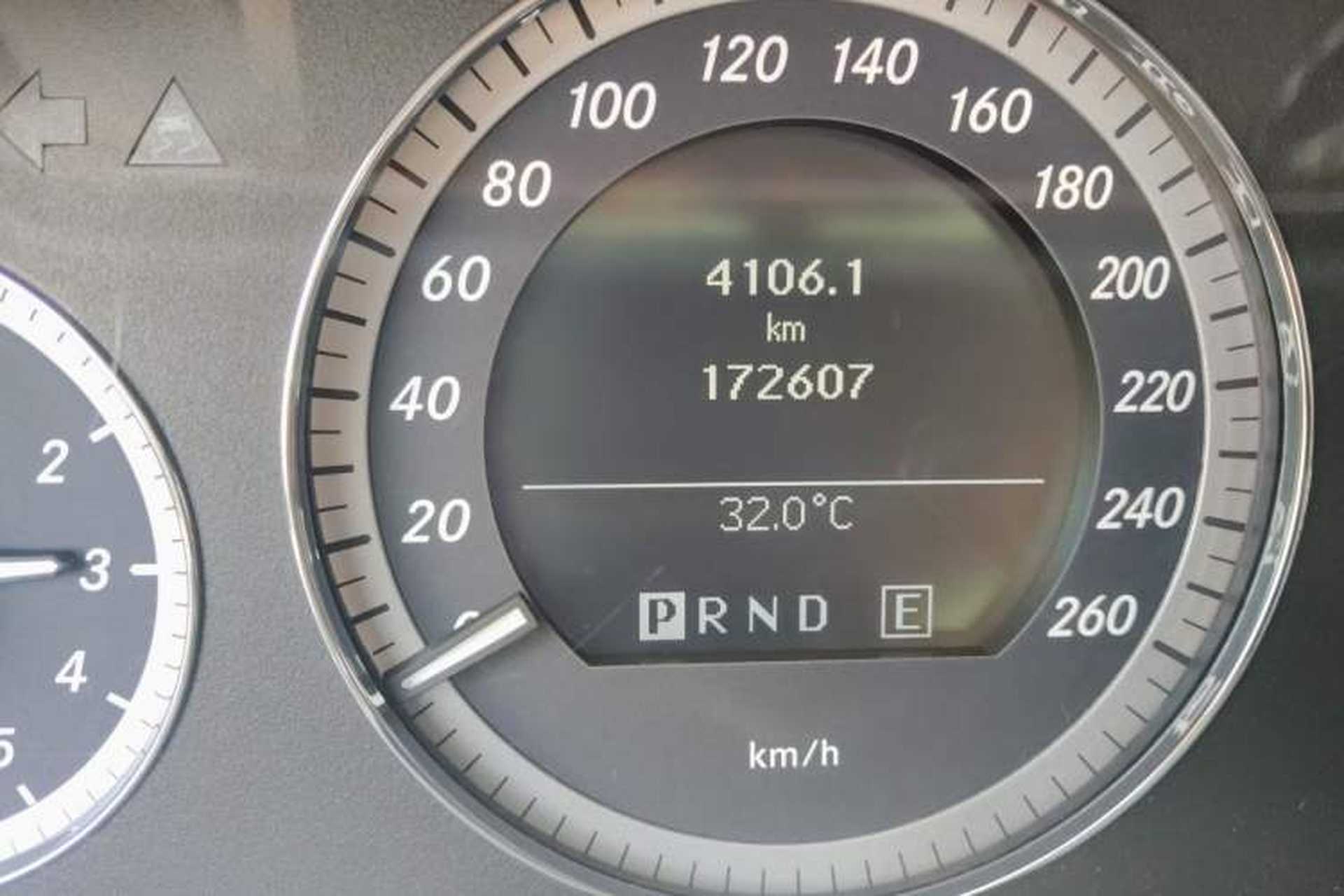 Used Mercedes-Benz E-Class 2011 E 200 L CGI Elegant Model Odometer Close Up