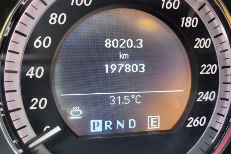 Used Mercedes-Benz E-Class 2011 E 200 L CGI Elegant Model Odometer Close Up