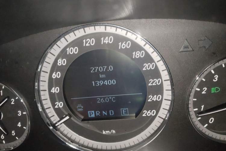 Used Mercedes-Benz E-Class 2011 E 200 L CGI Elegant Model Odometer Close Up