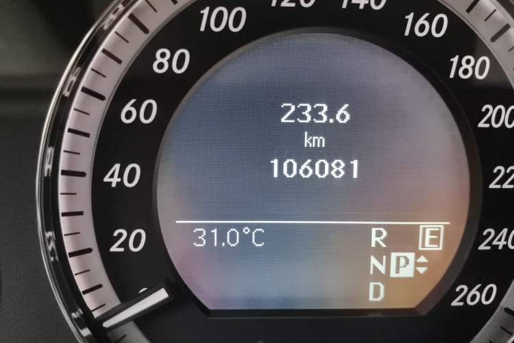 Used Mercedes-Benz E-Class 2011 E 300 L Elegant Model Odometer Close Up