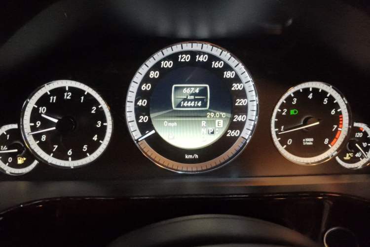 Used Mercedes-Benz E-Class 2012 E 200 L CGI Elegant Model Odometer Close Up