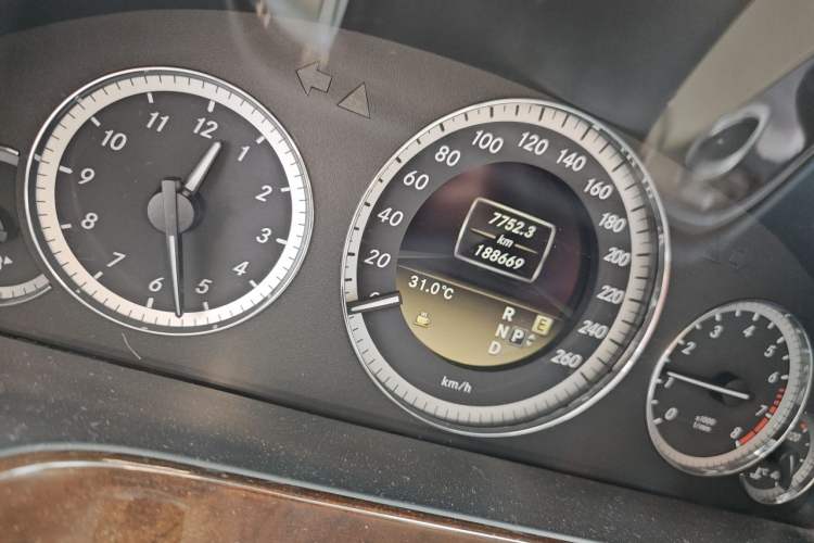 Used Mercedes-Benz E-Class 2012 E 200 L CGI Elegant Model Odometer Close Up