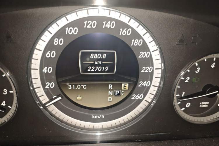 Used Mercedes-Benz E-Class 2012 E 200 L CGI Elegant Model Odometer Close Up