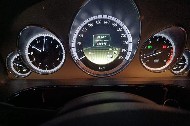 Used Mercedes-Benz E-Class 2012 E 300 L Stylish Luxury Model Odometer Close Up
