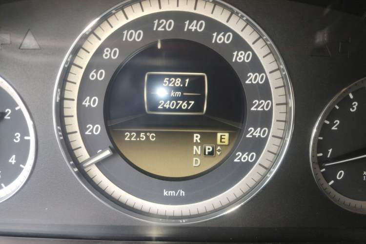 Used Mercedes-Benz E-Class 2012 E 200 L CGI Elegant Model Odometer Close Up