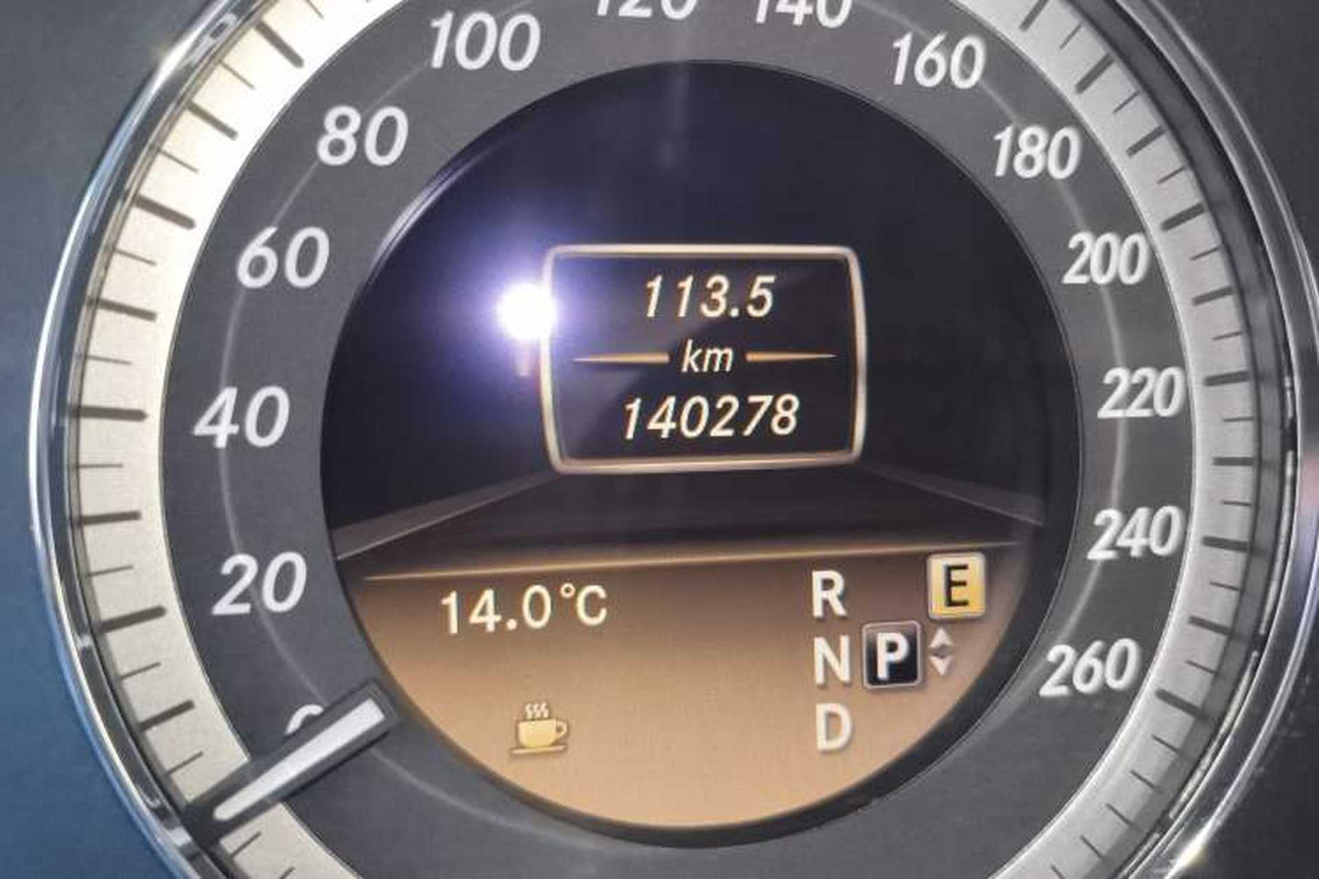 Used Mercedes-Benz E-Class 2012 E 200 L CGI Elegant Model Odometer Close Up