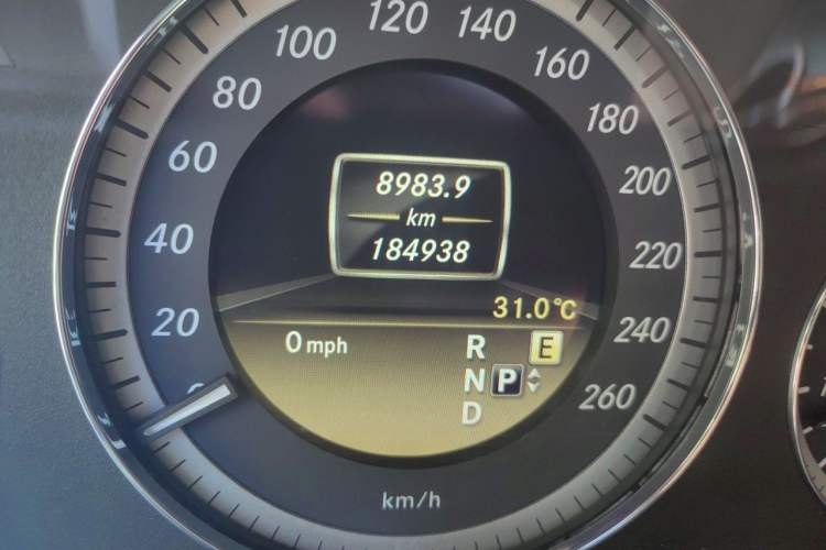 Used Mercedes-Benz E-Class 2012 E 300 L Elegant Model Odometer Close Up