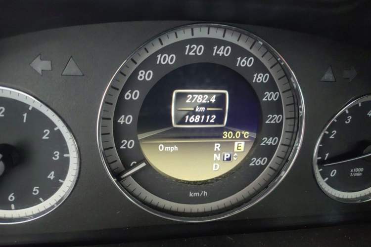 Used Mercedes-Benz E-Class 2012 E 200 L CGI Elegant Model Odometer Close Up