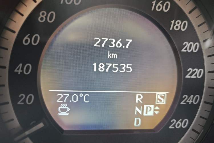 Used Mercedes-Benz E-Class  Odometer Close Up