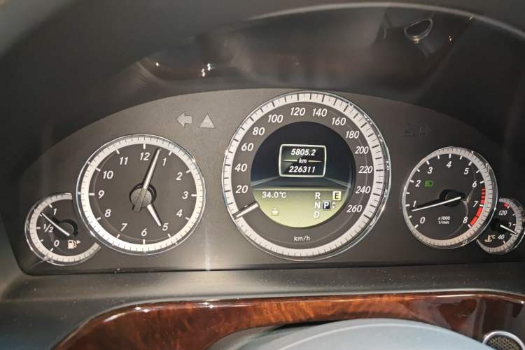 Used Mercedes-Benz E-Class 2012 E 200 L CGI Elegant Model Odometer Close Up