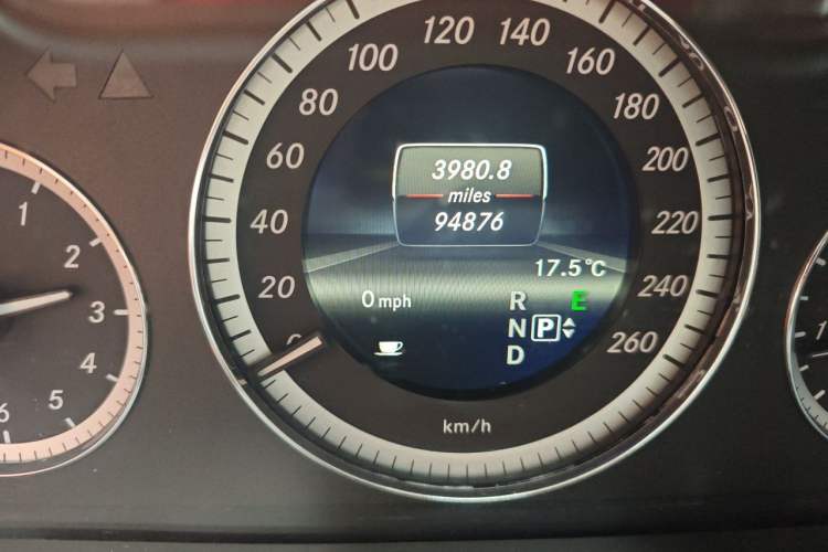 Used Mercedes-Benz E-Class 2013 E 260 L CGI Elegant Model Odometer Close Up