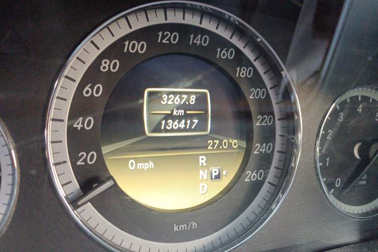 Used Mercedes-Benz E-Class 2013 E 300 L Elegant Model Odometer Close Up