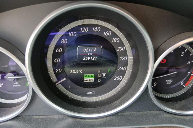 Used Mercedes-Benz E-Class 2014 E 400 L Hybrid Odometer Close Up
